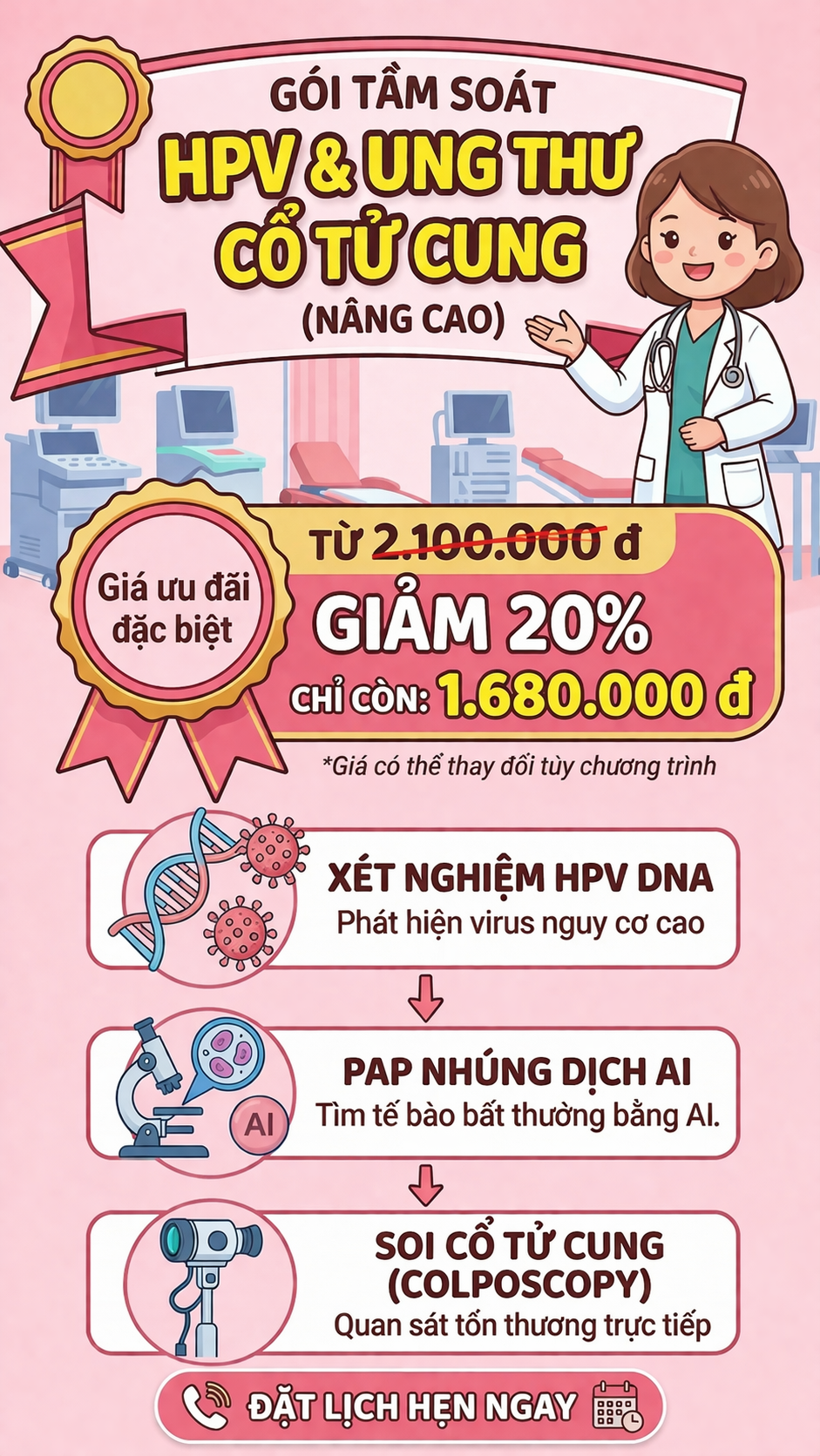 Gói tầm soát HPV và ung thư cổ tử cung